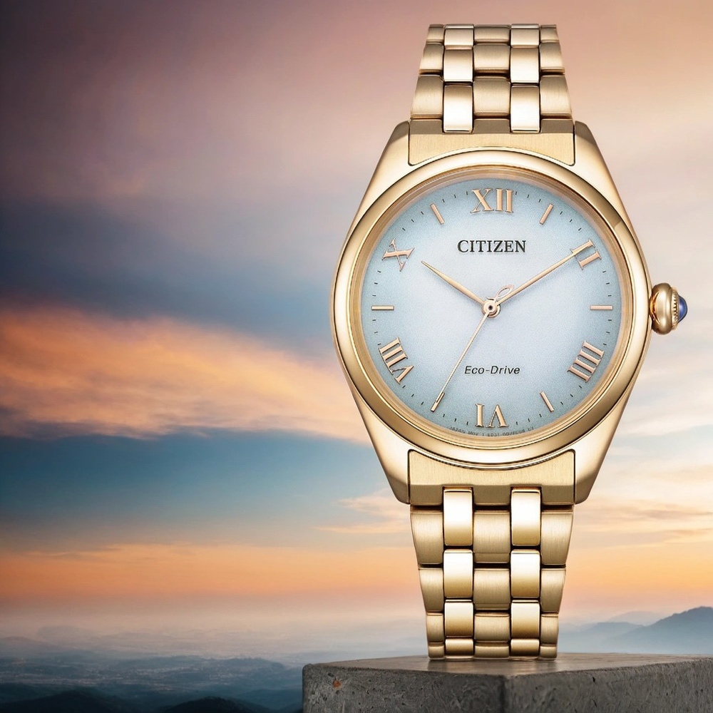 CITIZEN 星辰 L系列 光動能大三針女錶 EM1143-81X, , large