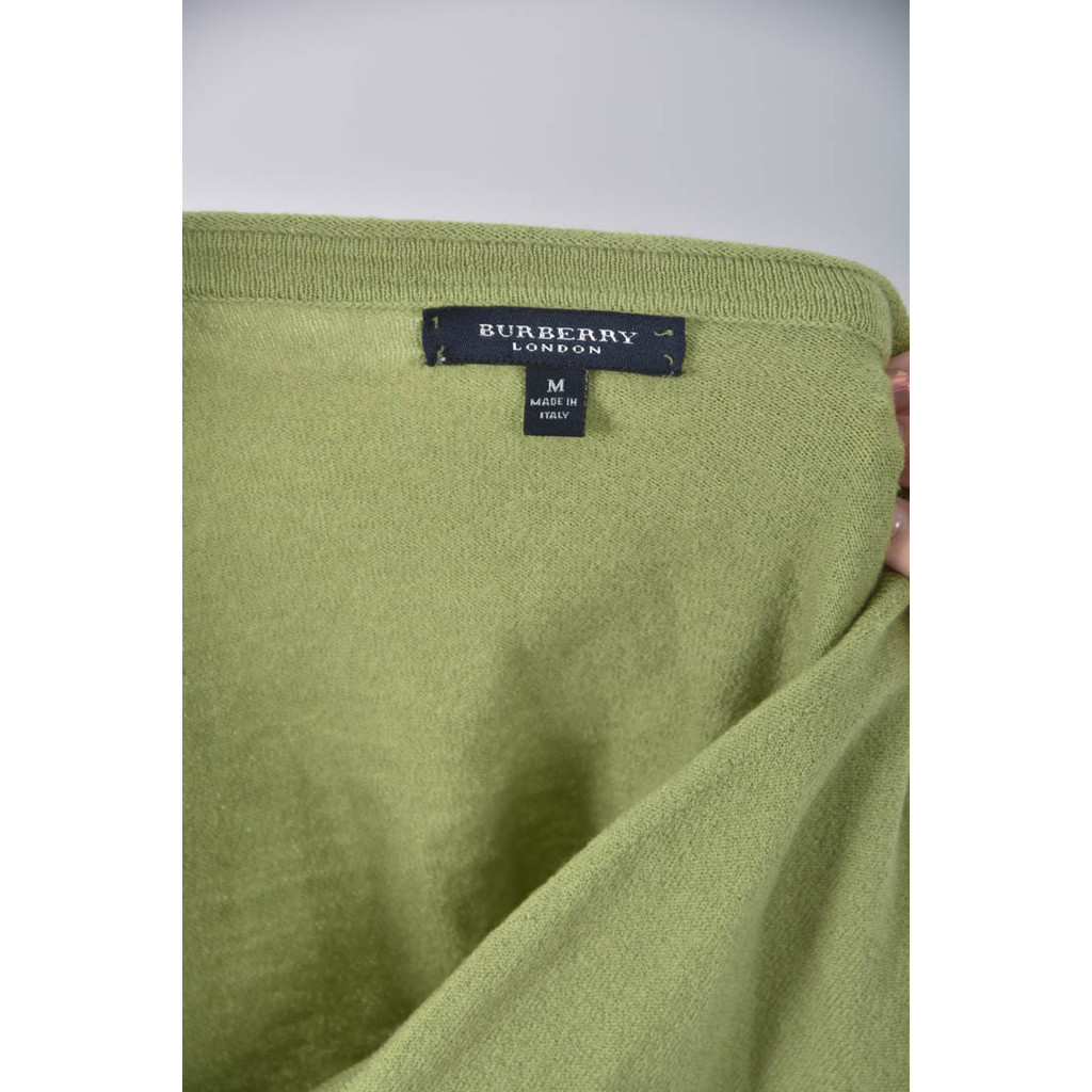 (M) burberryv領綠色外套二手衣, , large