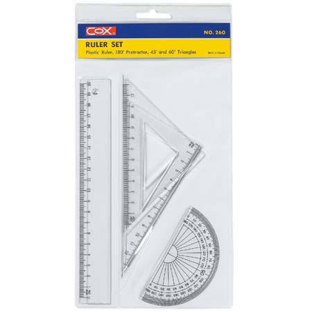 【COX 三燕】20公分 三角板 多功能 塑膠尺 24組/ 盒 NO.260, , large