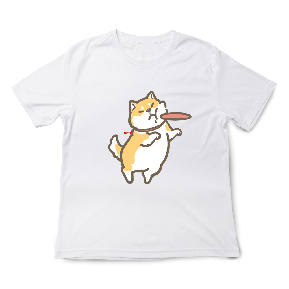 JZ TEE Shiba Inu & Cat - Catching Frisbee Graphic Tee, , large