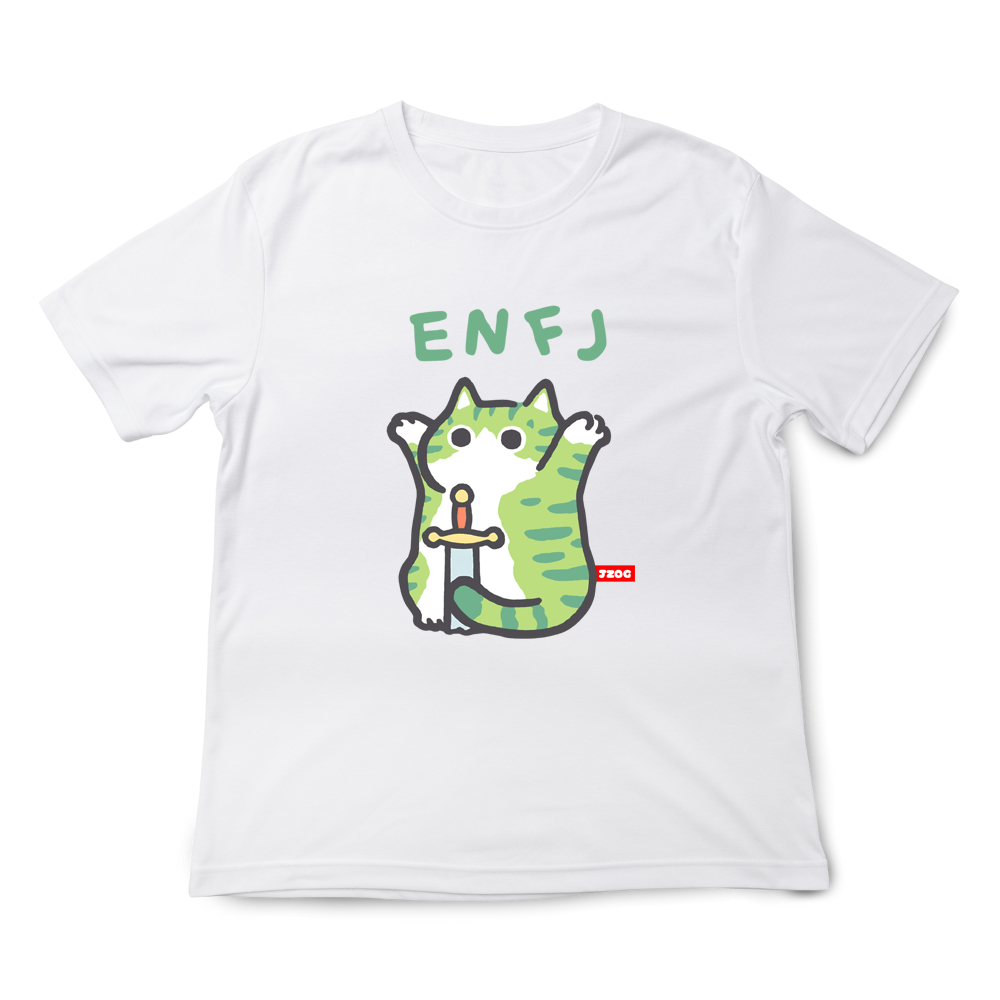 JZ TEE MBTI貓咪 ENFJ-主人公 印花短袖, , large