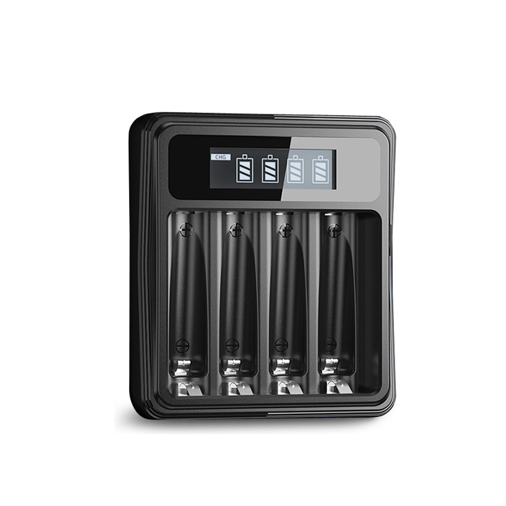 【8馬赫】1.5V鋰電池專用液晶顯示充電器 3號/AA 4號/AAA(4槽獨立快充), , large