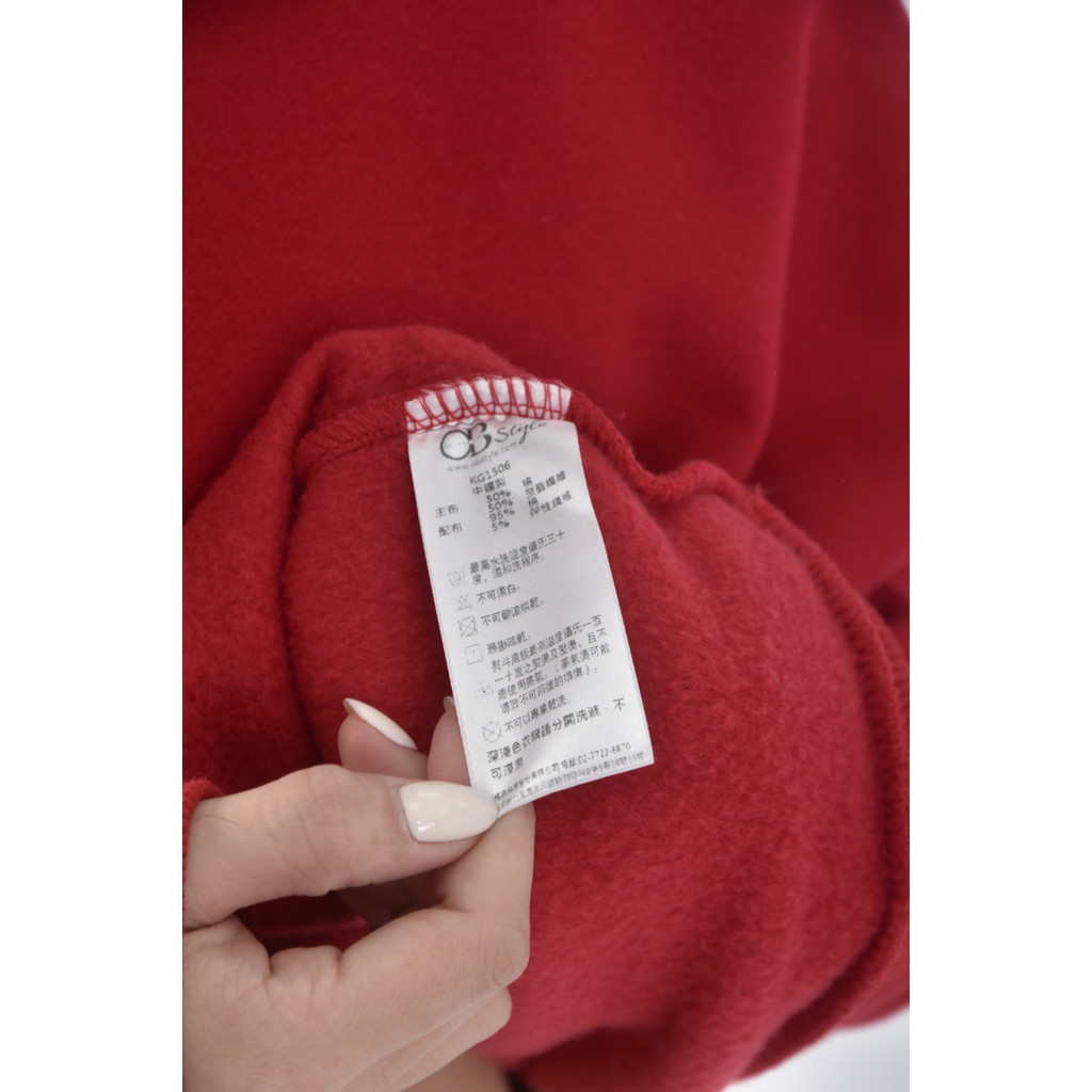 (XL) ob style字母紅色長袖上衣二手衣, , large