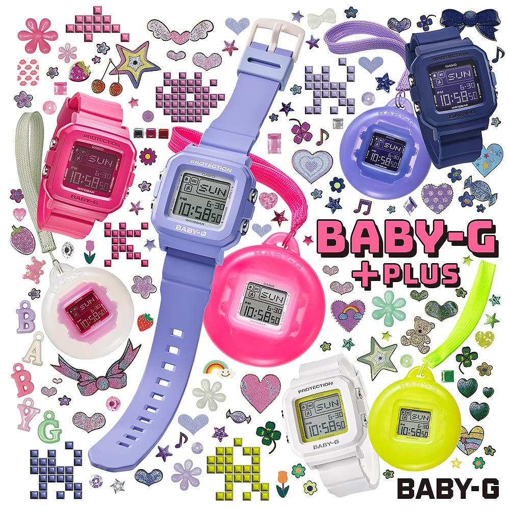 CASIO 卡西歐 BABY-G 30週年 手錶和錶殼吊飾套組 女錶 BGD-10K-7, , large