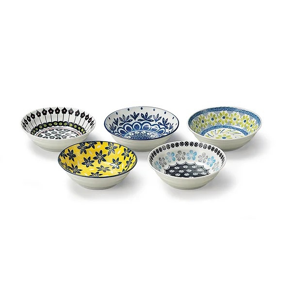 Nordic floral mini bowls (5-piece set), , large