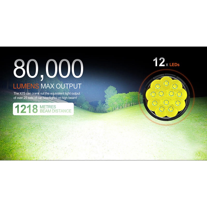 【電筒王】ACEBEAM X75 80000流明 超泛光高亮度LED手電筒 快充 搜救型手電筒, , large