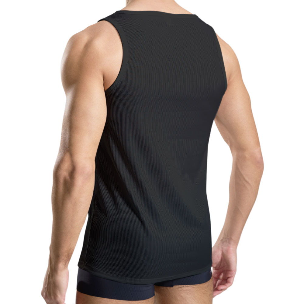 FITVEL-羅紋吸排速乾高彈力男窄肩背心, , large