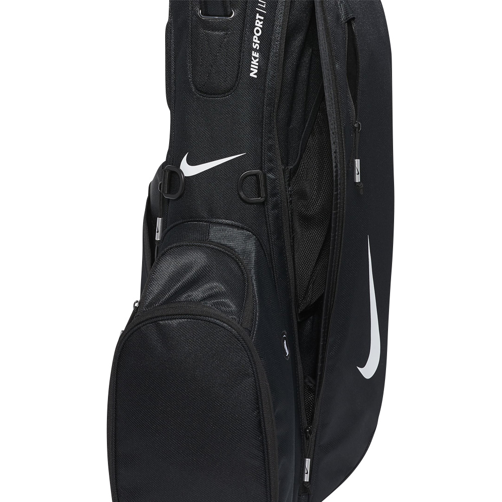 NIKE SPORT LITE 腳架袋 球桿袋 高爾夫球袋 5格 防水罩 雙背帶 黑 白 白黑紅 黑黃 淺藍 銀綠 淺灰橘, 黑＊預購, large