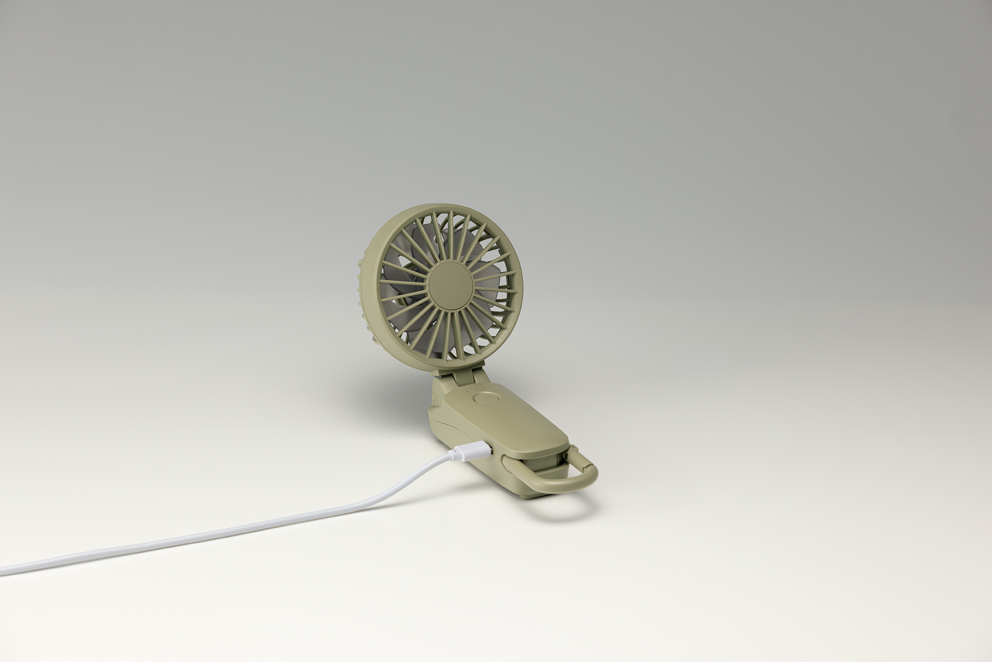 【Rhythm】日本勾掛式雙扇葉摺疊手提風扇3.2 - 橄欖綠, , large