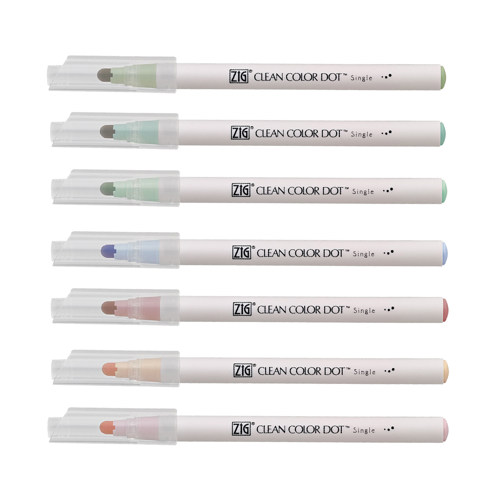 【Kuretake 吳竹】ZIG Clean Color Dot 單頭點點筆 單色 /支 TCSD-6100-6VC(日本品牌)  -  奶油黃, , large