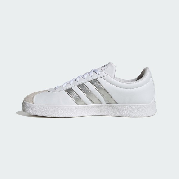 Kixpress-Adidas 愛迪達 VL Court Base 女 運動休閒鞋 舒適 白 銀 [ID3716], , large