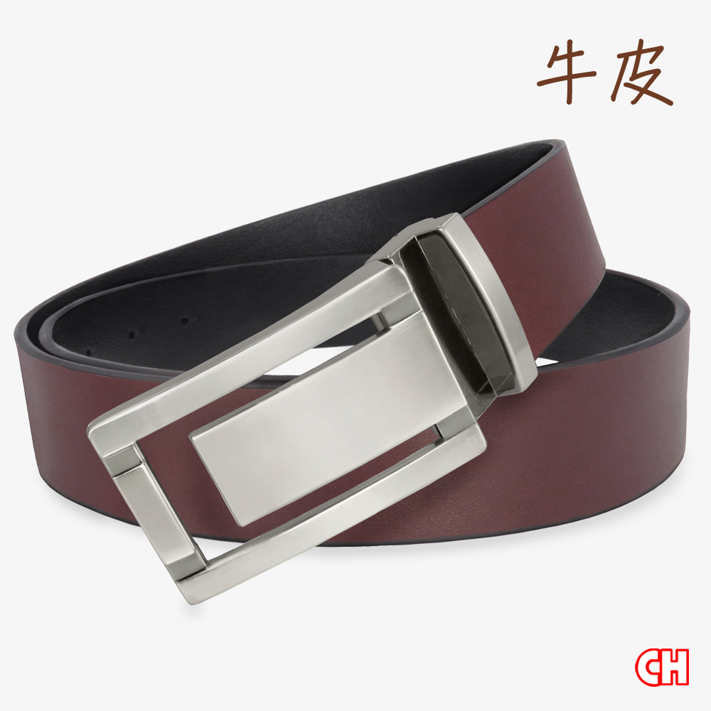 【CH-BELT 銓丞皮帶】素面牛皮-經典百搭 男紳士皮帶休閒腰帶(暗紅), , large