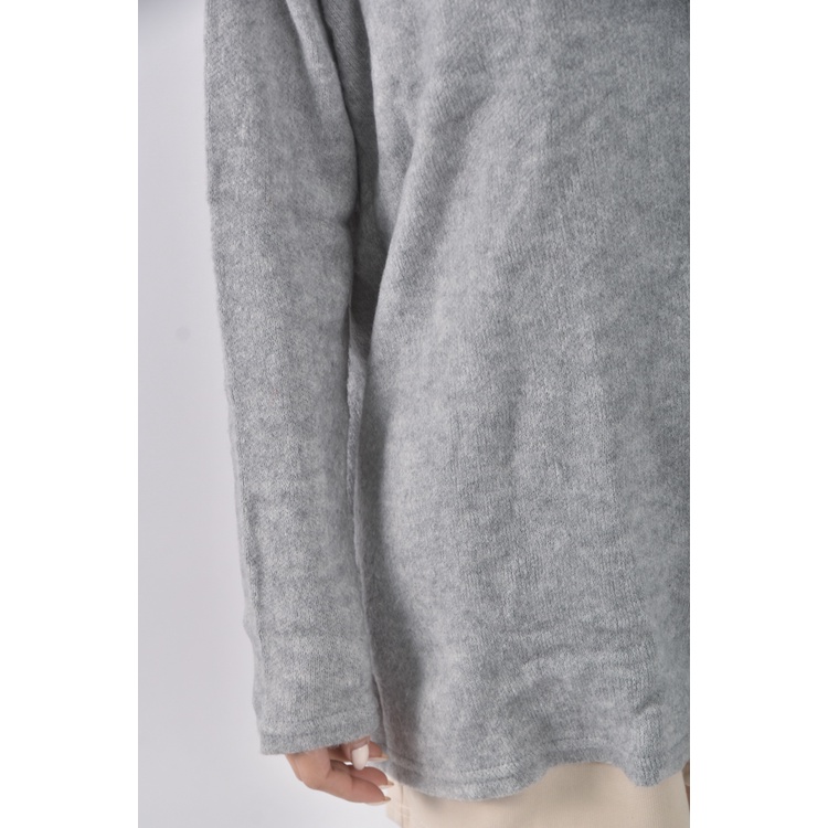 (XL) lain blue質感圓領灰色長袖上衣二手衣, , large