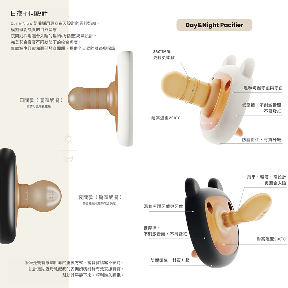 【HEORSHE】全天候守護矽膠奶嘴兩入組(拇指型*1+一般型*1), , large