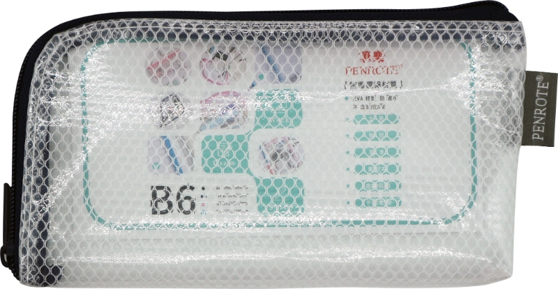 【PENROTE 筆樂】B6 EVA L型環保網格收納袋 3款, , large