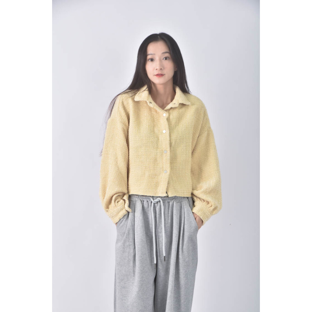 (2XL) 落肩黃色外套二手衣, , large