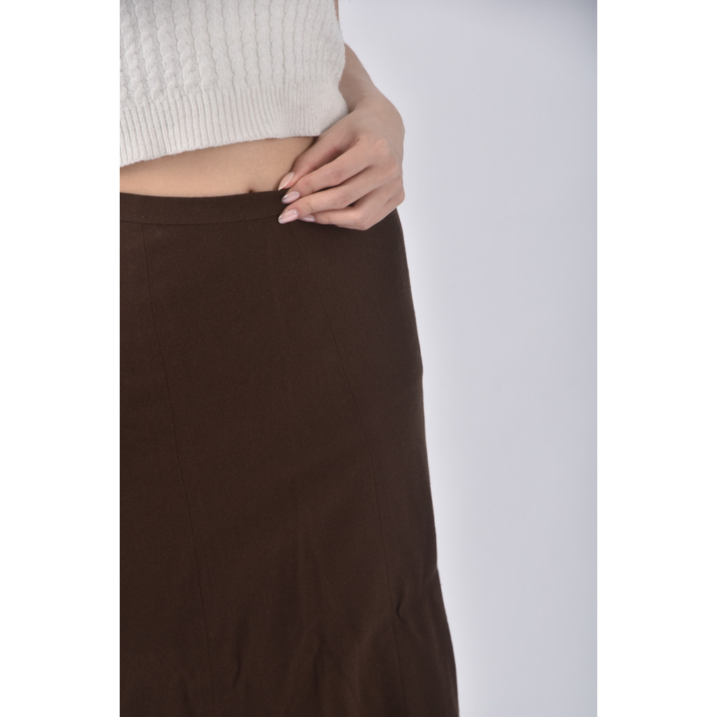 (S) tfc羊毛簡約棕色長裙二手衣, , large