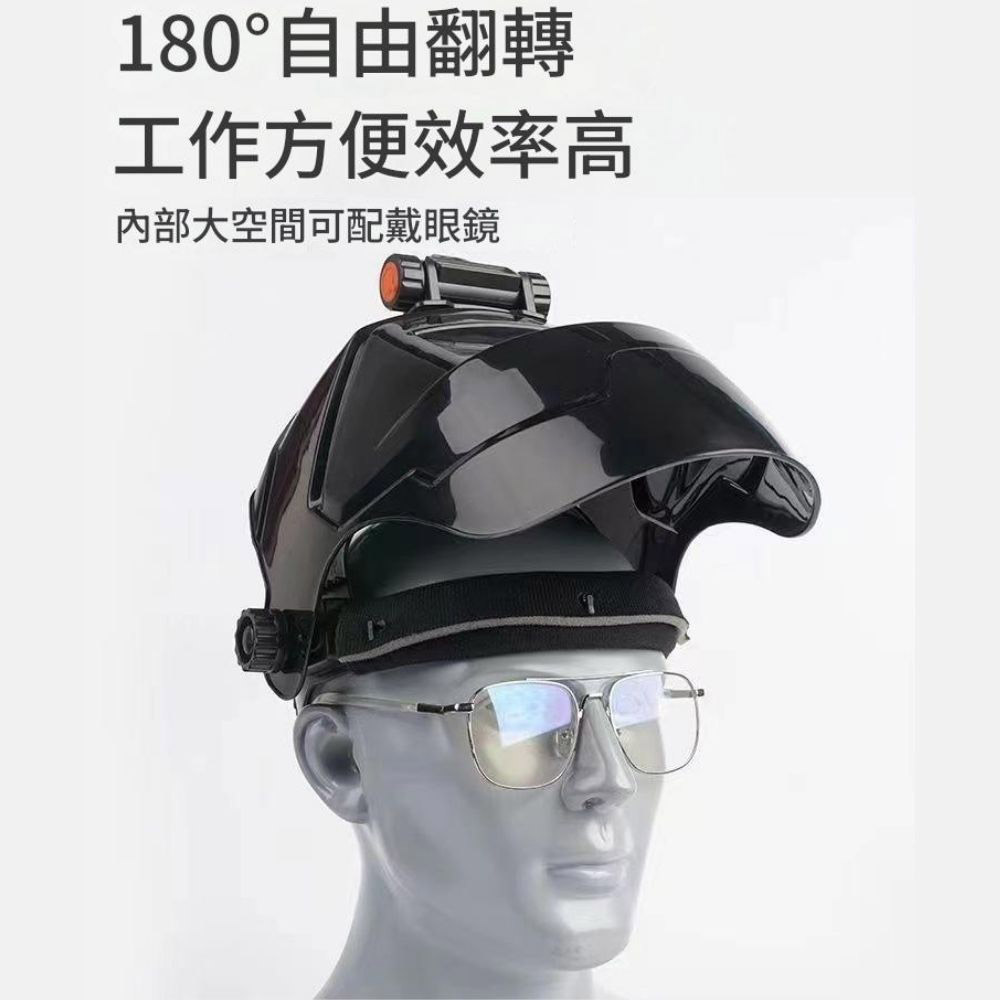 Automatic dimming welding mask (true color) + headlamp + 20 protective lenses (green), , large