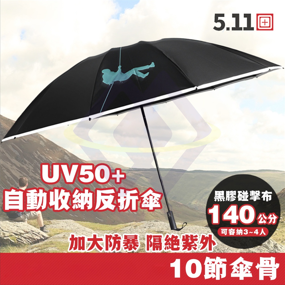 【禾統】UV50+自動收納反折傘/深邃藍/黑膠反折(一鍵自動開收 UV傘 自動傘 抗風雨傘 10骨自動傘  晴雨兩用), , large