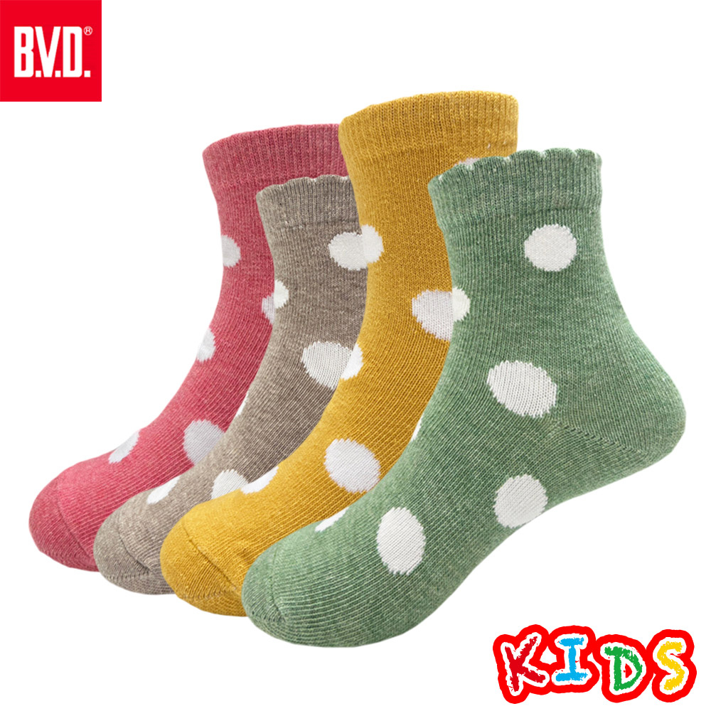 【BVD】圓點1/2童襪<中灰,17-21cm>B572 短襪 襪子, , large