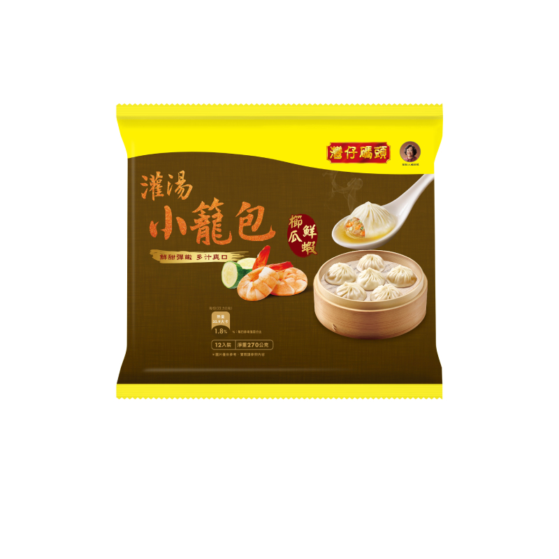 灣仔碼頭灌湯小籠包 櫛瓜鮮蝦口味 12入, , large