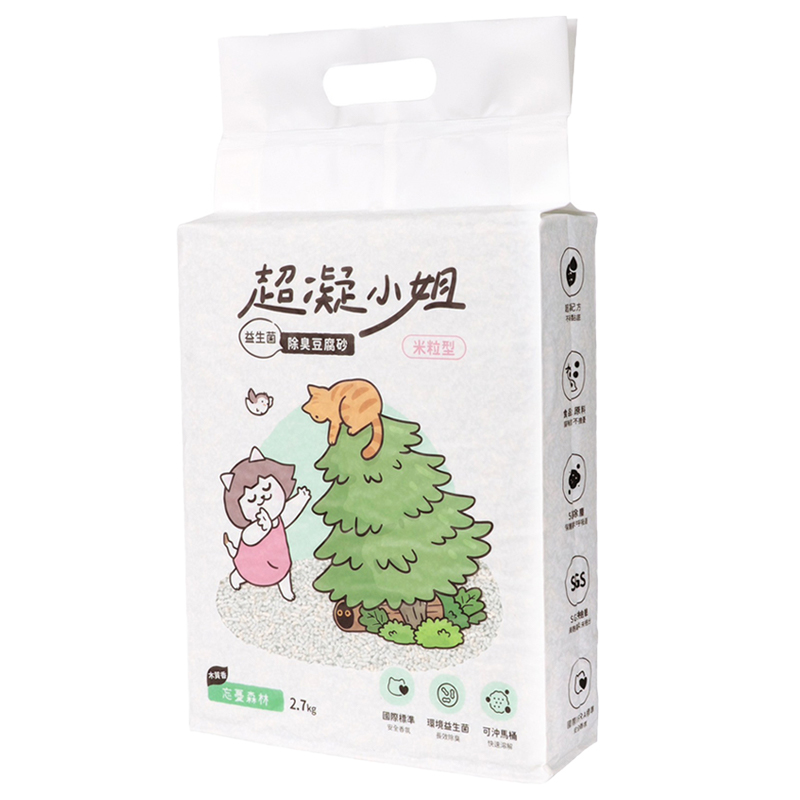 【超凝小姐】益生菌除臭豆腐砂（7L-6入組）-米粒型忘憂森林香, , large