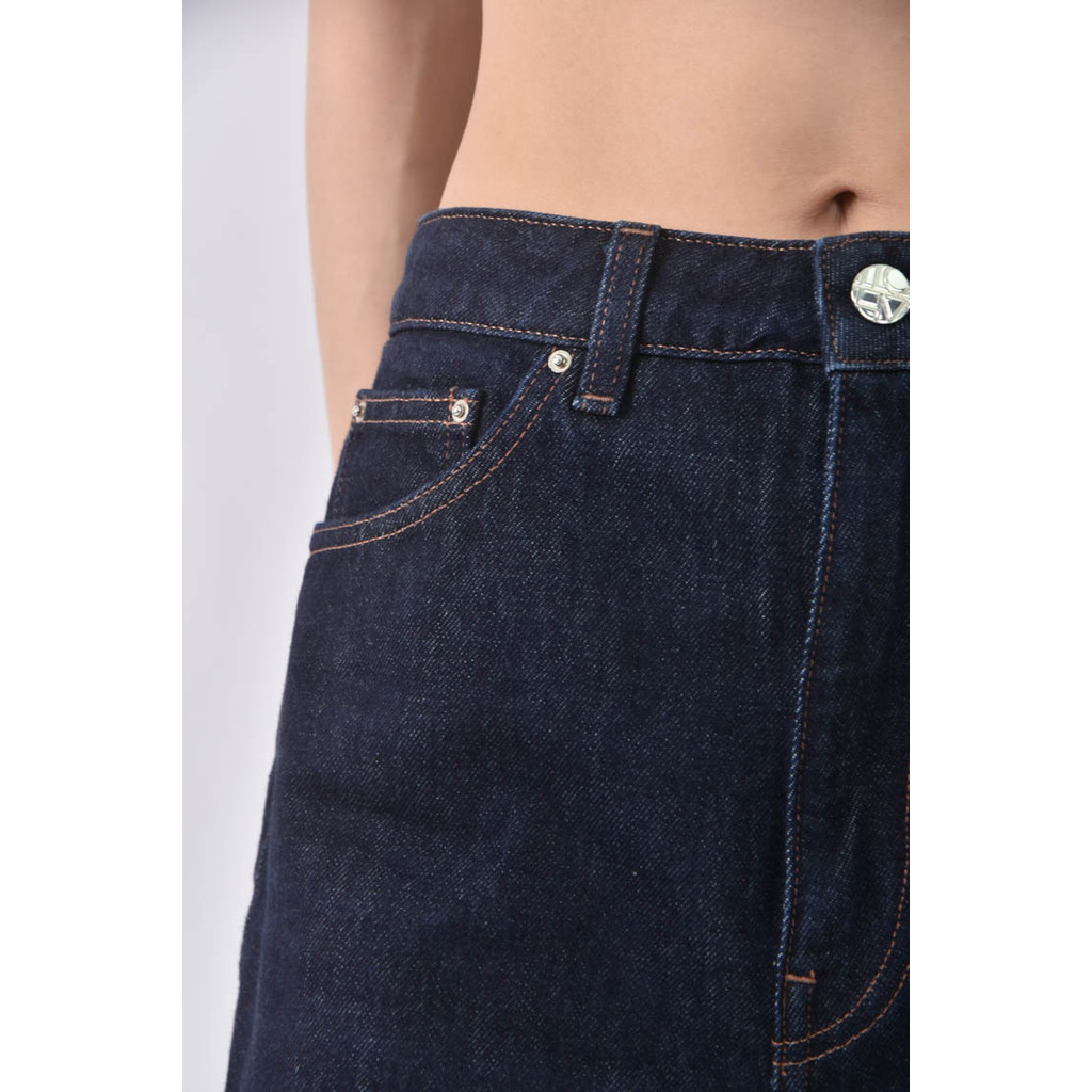 (XL) toteme studio高腰丹寧牛仔棉質純棉藍色長褲二手衣, , large