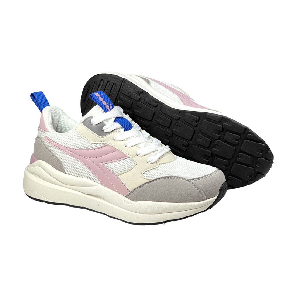 DIADORA迪亞多那 復古時尚運動鞋 女運動鞋 休閒鞋 女鞋 拼接 反光 透氣 Q彈 乳膠鞋墊 輕量 止滑 白粉 黑白, , large