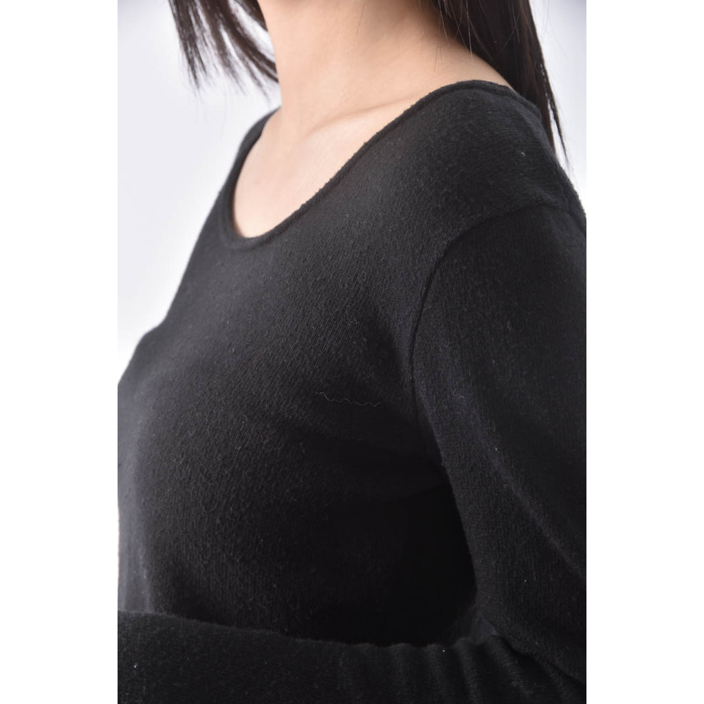 (S) 【又又私服】alice fashion shop質感圓領黑色長袖上衣二手衣, , large