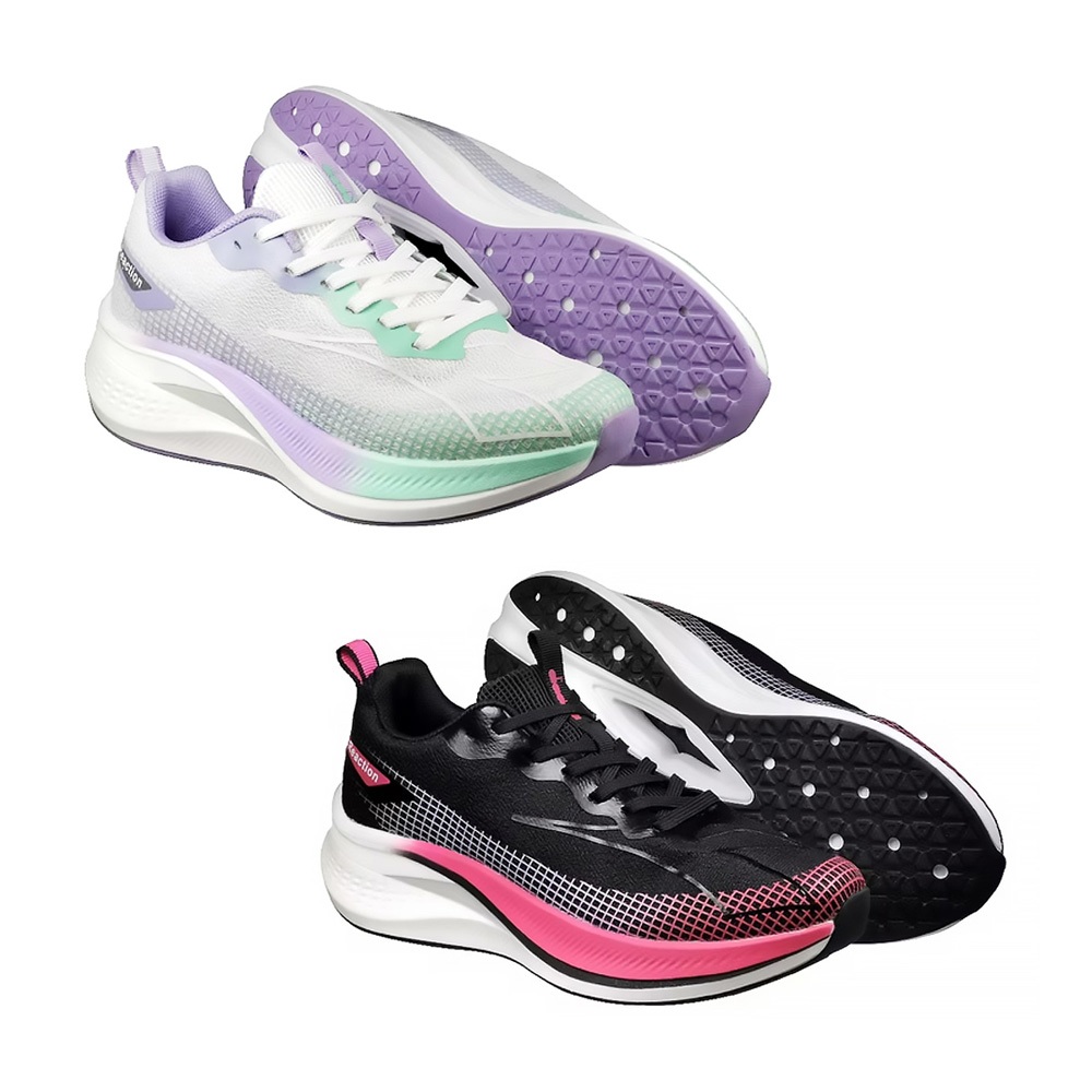 DIADORA迪亞多那 專業避震慢跑鞋 女運動鞋 女鞋 寬楦 輕量 透氣 厚底 吸震 回彈 穩定 耐磨 止滑 白紫 黑桃, , large