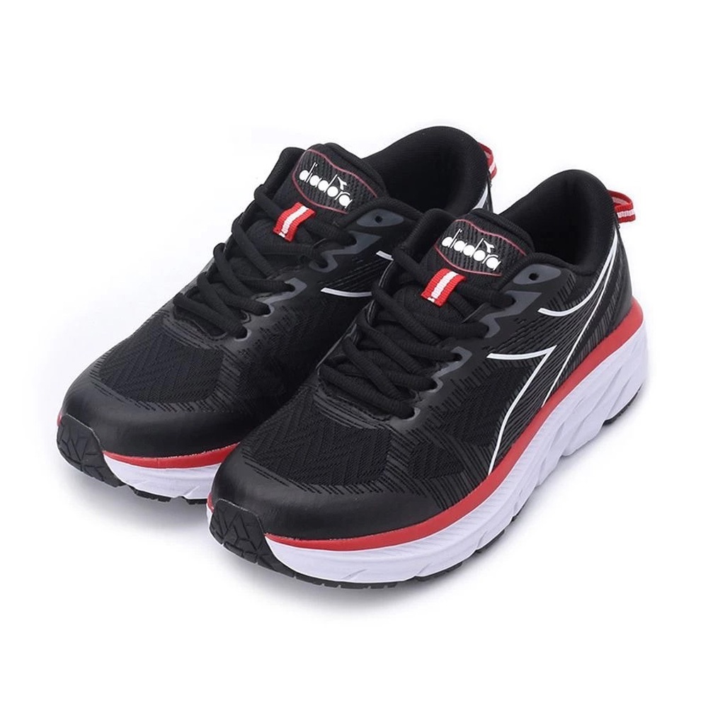 DIADORA迪亞多那 專業避震慢跑鞋 男運動鞋 男鞋 寬楦 透氣 舒適 保護後跟 高彈 吸震 緩衝 耐磨 止滑 黑 藍, , large