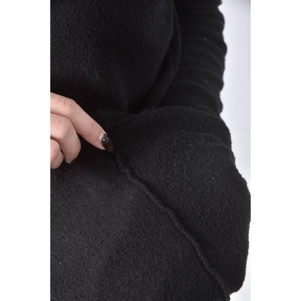 (S) 【又又私服】alice fashion shop質感圓領黑色長袖上衣二手衣, , large