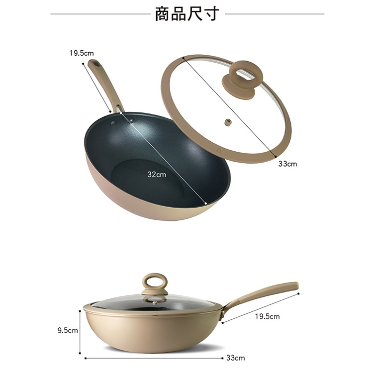 仙德曼旋薄輕量不沾深炒鍋-附蓋-32cm-1支, , large