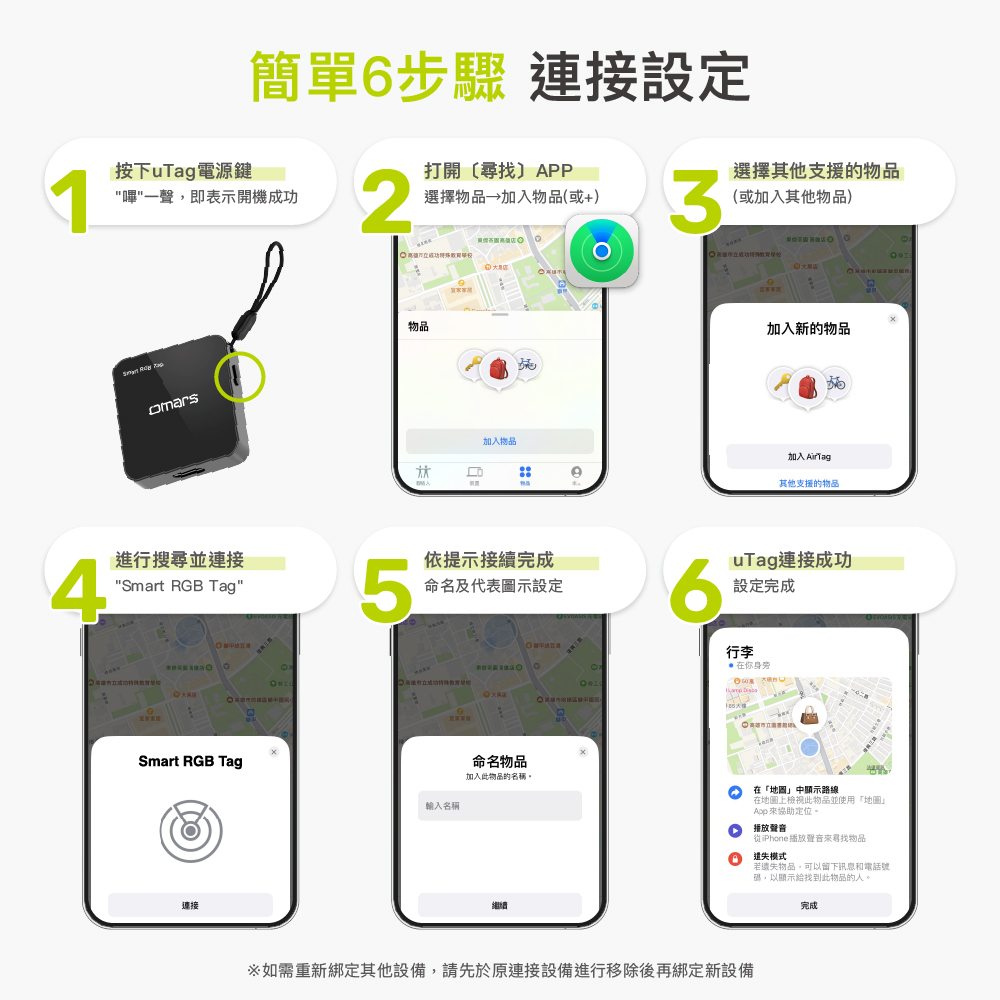 [杰鼎奧拉] omars｜uTag智慧防丟器｜iOS專用｜Type-C充電｜支援手機內建APP, , large