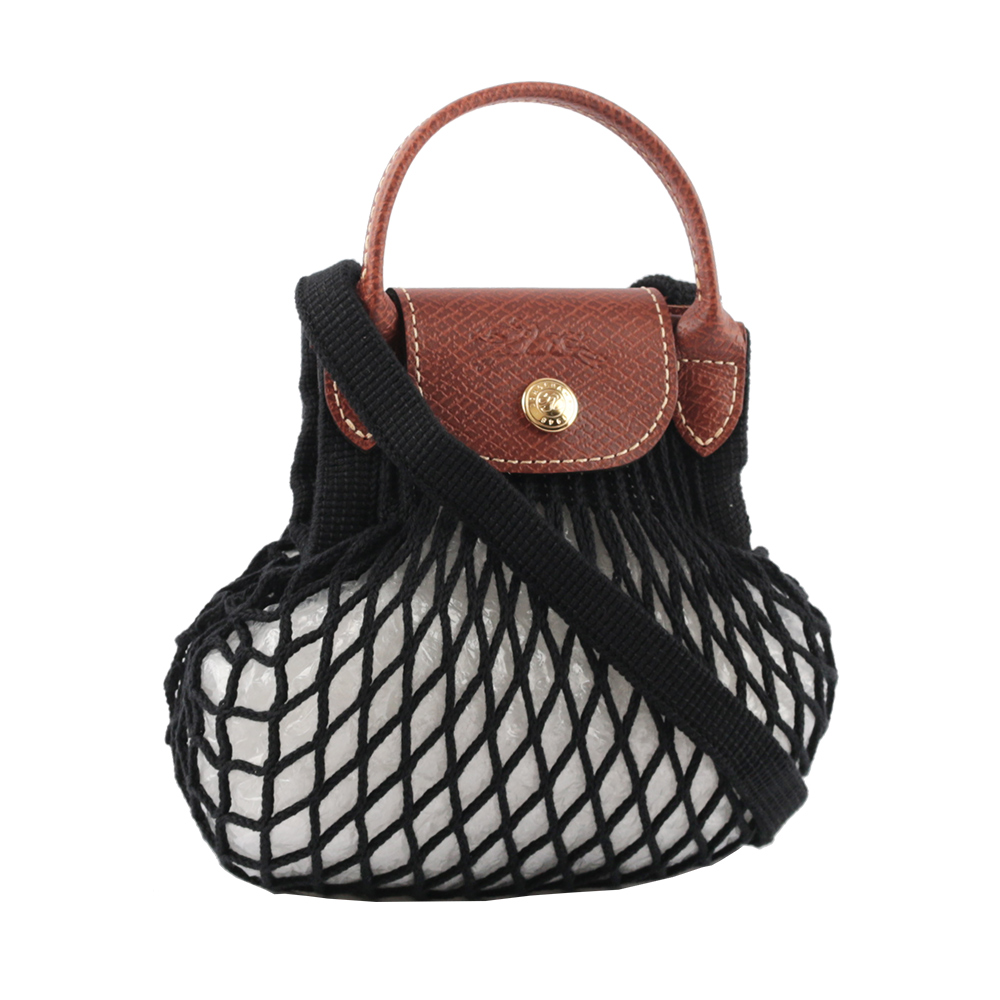LONGCHAMP XS號 LE PLIAGE FILET 二用漁網包/黑色, , large