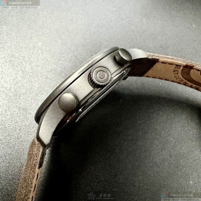 [星晴錶業]新品牌手錶,44mm,AV00004白色錶面槍灰色錶殼咖啡色真皮皮革錶帶款, , large