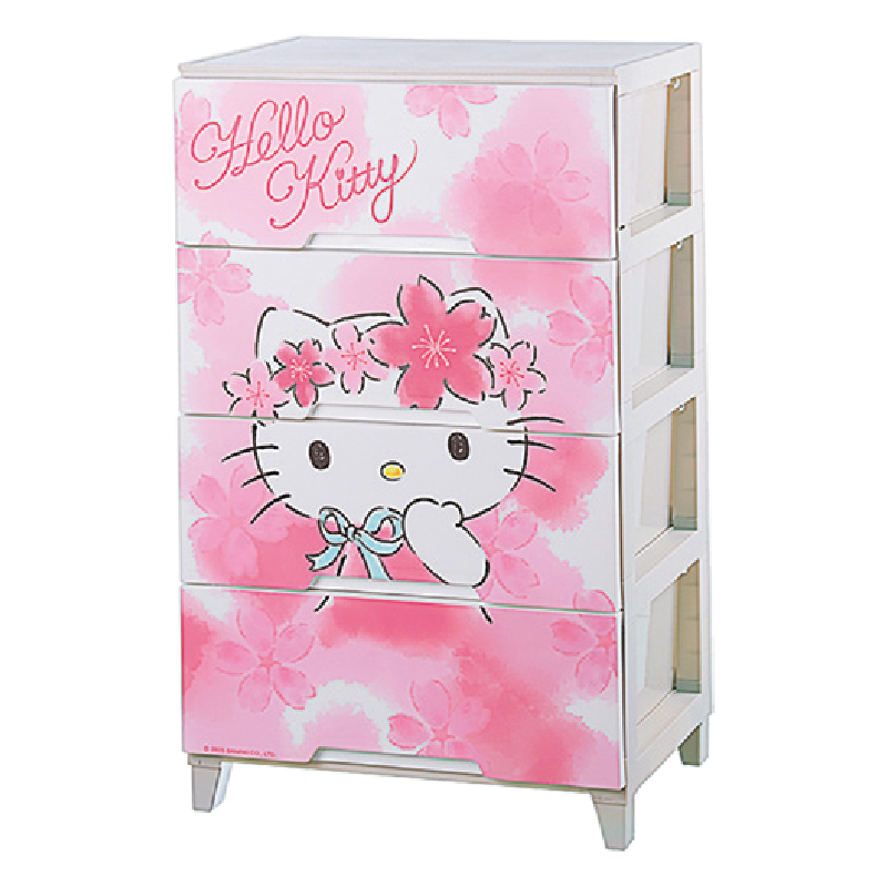 Hello Kitty寬型四層收納櫃, , large