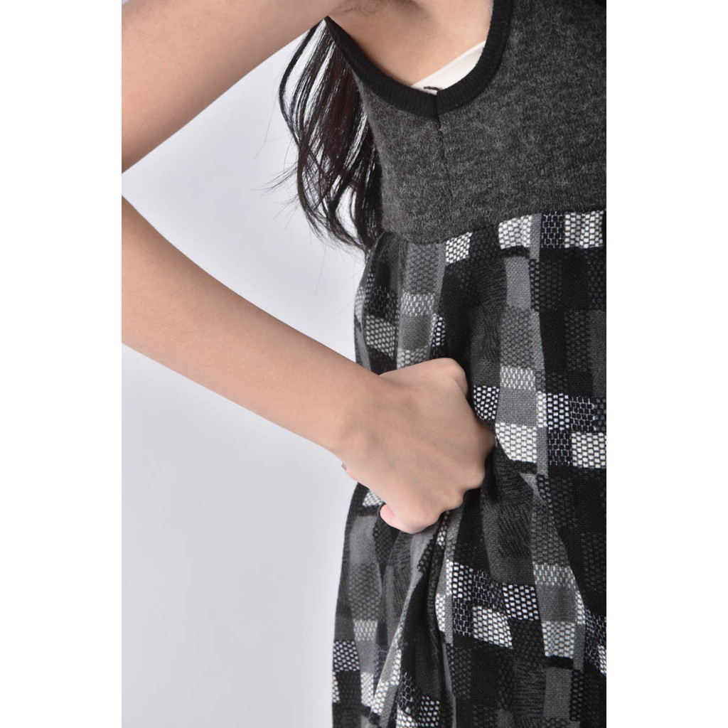 (XS（含）以下) h s popular dress格紋灰色洋裝二手衣, , large