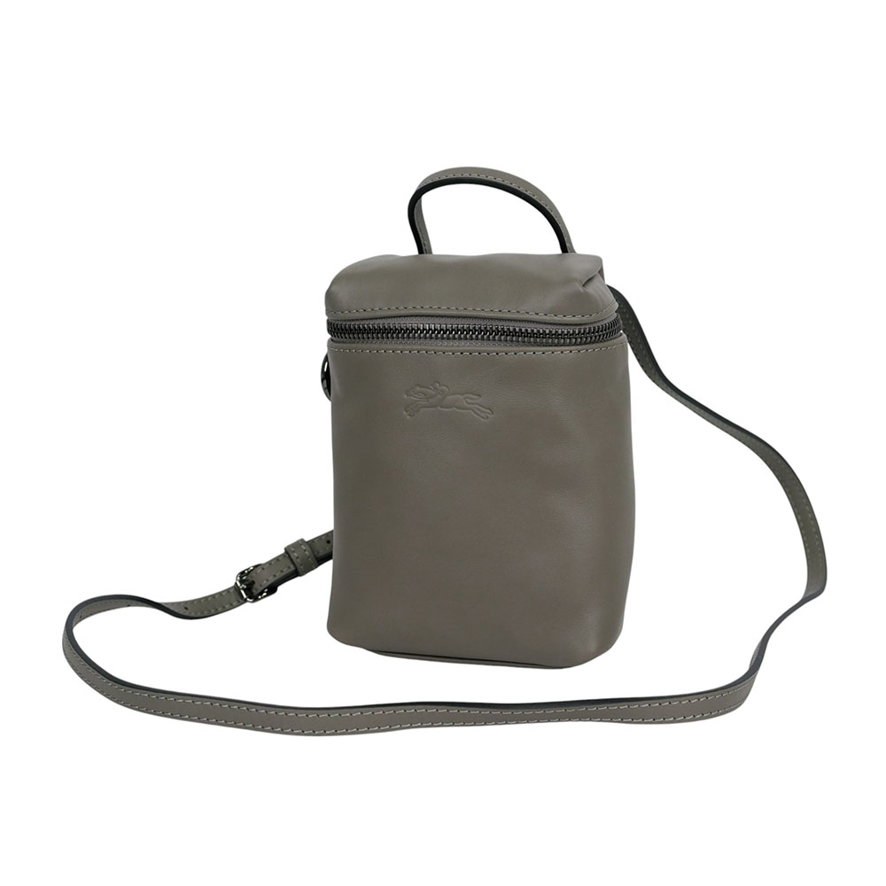 LONGCHAMP Le Pliage Xtra XS 小牛皮拉鍊迷你手提/斜背二用包/斑鳩灰, , large