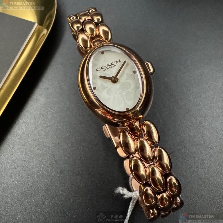 [星晴錶業]COACH手錶,22mm28mm,CH00267白色幾何立體圖形錶面玫瑰金色錶殼玫瑰金色精鋼錶帶款, , large