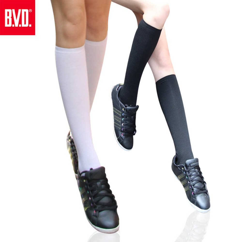 【BVD】學生中統襪<黑>B216 長襪 膝下襪 襪子 女襪, , large
