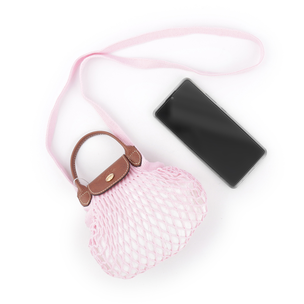 LONGCHAMP XS號 LE PLIAGE FILET 二用漁網包/粉色, , large