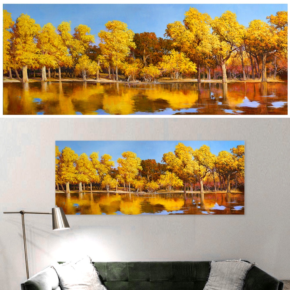 【御畫房】金秋時節 國家一級畫師手繪油畫60×120cm(VF-37), , large