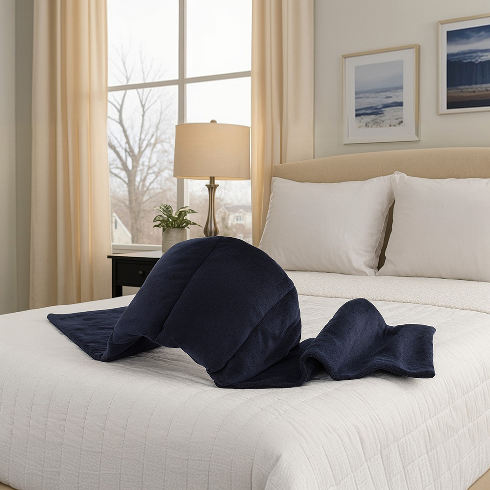 PROIDEA Down-Filled Comfort Comfort Blanket - Charcoal Gray, , large