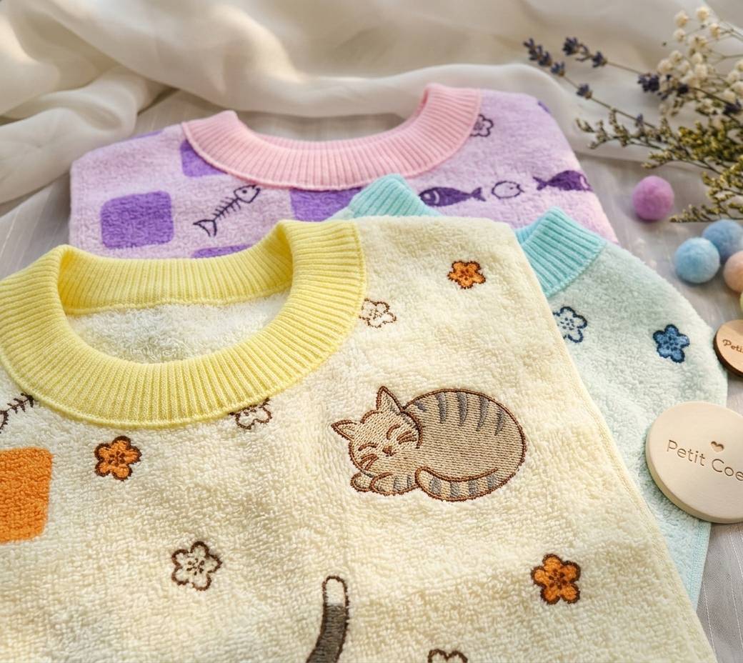 [Kaimei Cotton Industry] 12-pack Random Excellent MIT Made in Taiwan Skin-friendly Cotton Soft Pure Cotton Absorbent Children's Bib Cat Style, , large