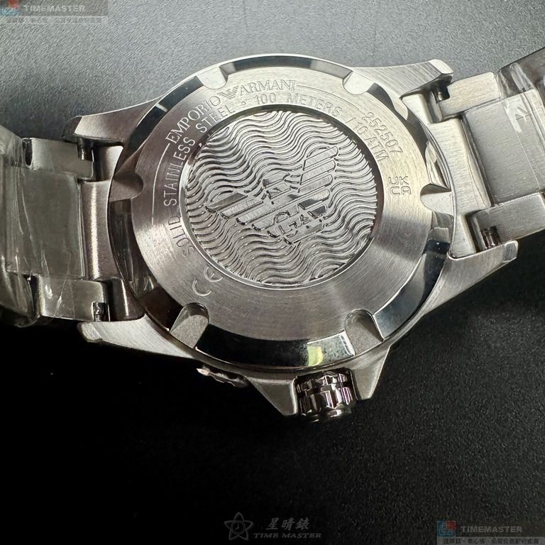 [星晴錶業]ARMANI手錶,42mm,AR00081寶藍色錶面銀錶殼銀色精鋼錶帶款, , large
