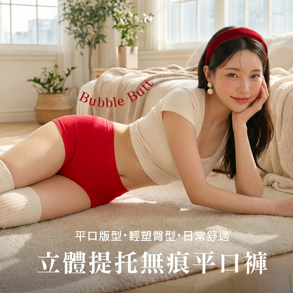 【伊柔 EVEROY】3D立體提托無痕平口褲｜隱形提臀 x 不勒腿不捲邊 M-XL適穿 W067, , large