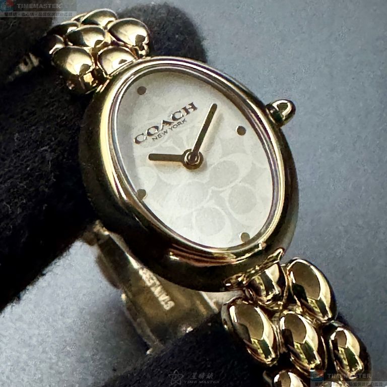 [星晴錶業]COACH手錶,22mm28mm,CH00262白色幾何立體圖形錶面金色錶殼金色精鋼錶帶款, , large
