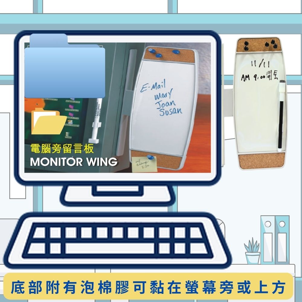 金德恩 GS MALL 台灣製造 電腦螢幕造型留言板 白板 軟木板 造型白板 造型留言板 留言白板 螢幕留言板 電腦螢幕留言板, , large