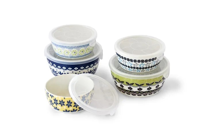 【毓秀堂】AWASAKA 北歐花卉保鮮盒5入組, , large